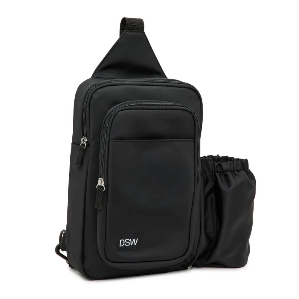 DSW | NIP Solid Black Slingbag with Water Bottle Holder
